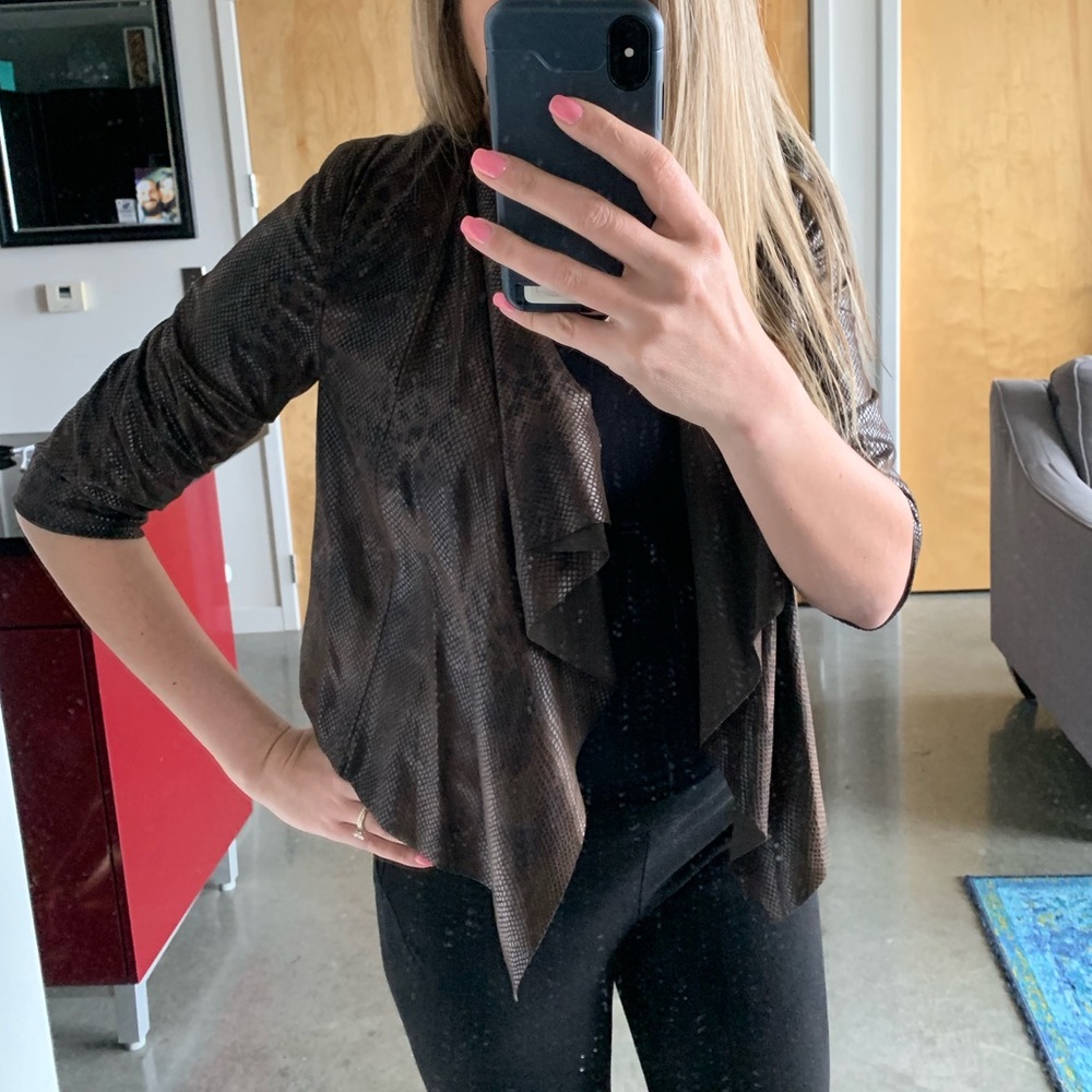 Ruby Rd. Brown Snakeskin Structured Jacket - image 5